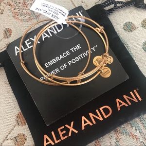 Alex and Ani set of 3 Gold Wire bangles